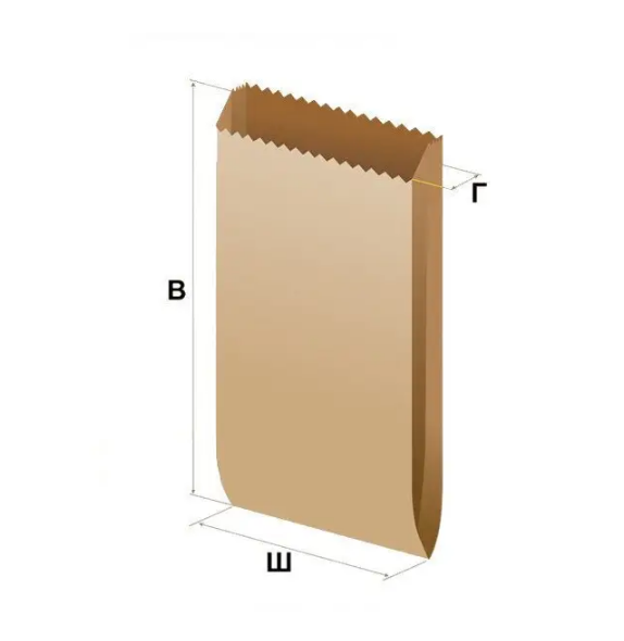 Паперовий пакет Саше 310х90х50мм (короткий багет), 1000 шт, 004200272