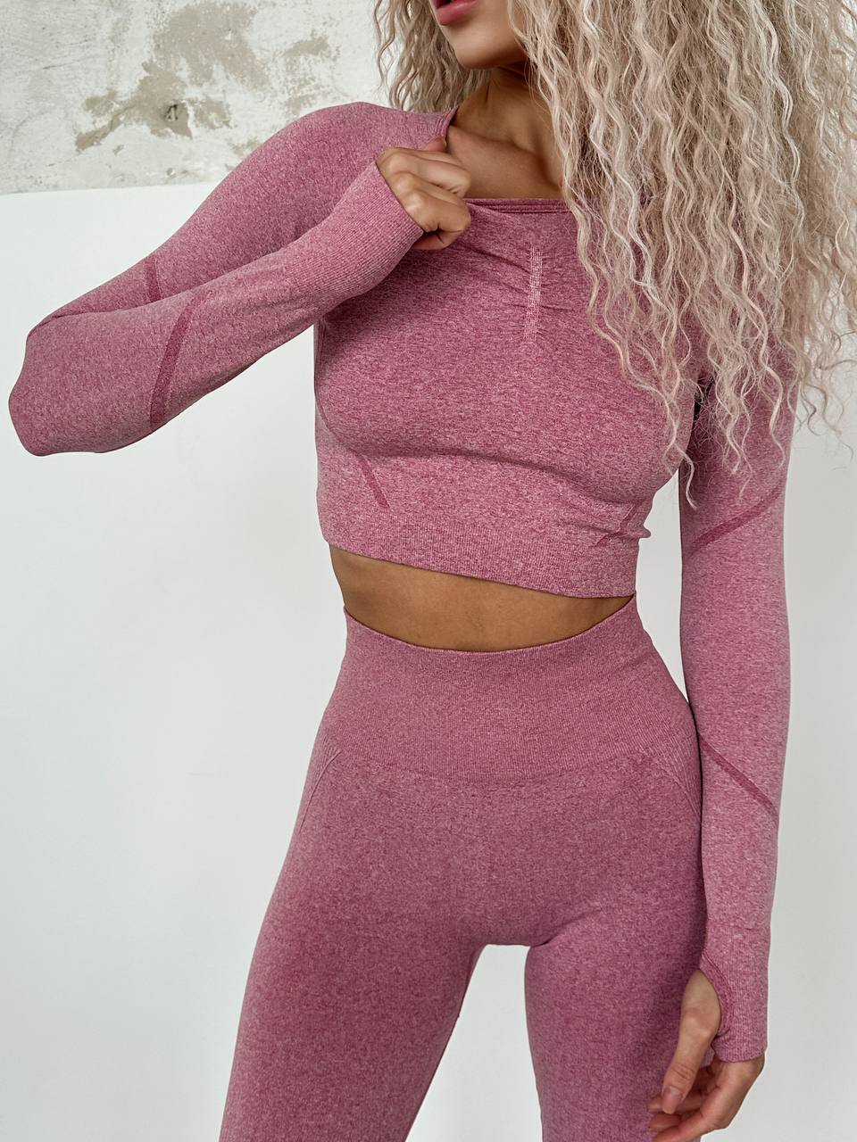 Безшовний Push up комплект в рожевому кольорі