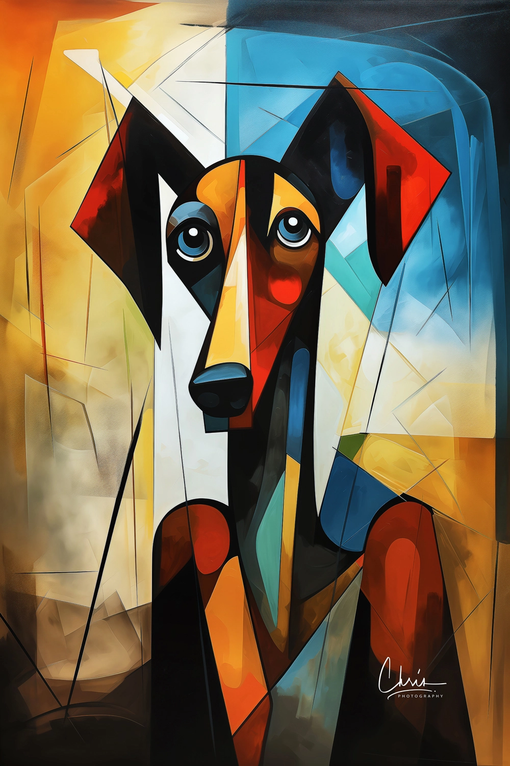 PORTRAIT ARTISTIQUE de mon chien ou chiot – Tableau photo personnalisé | Décoration murale unique