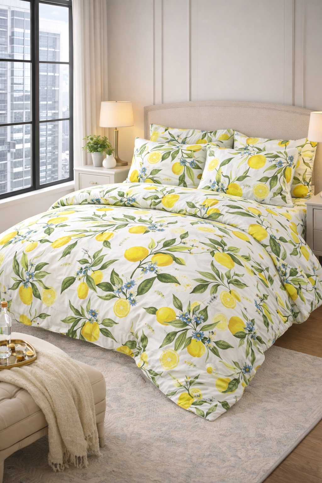 Постільна білизна  від виробника ранфрс принт "Лимони з листям "