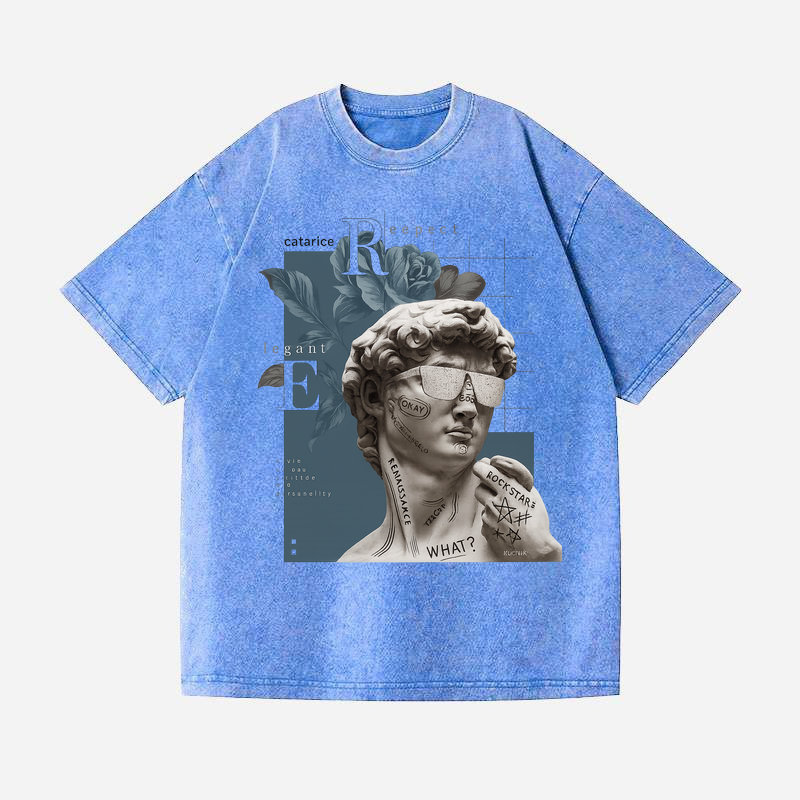 ФУТБОЛКА ОВЕРСАЙЗ ВАРЕНА БЛАКИТНА З ПРИНТОМ 