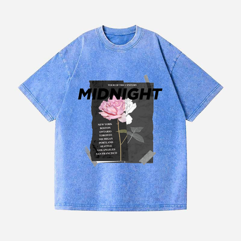 ФУТБОЛКА ОВЕРСАЙЗ ВАРЕНА БЛАКИТНА З ПРИНТОМ "ТРОЯНДА 1"