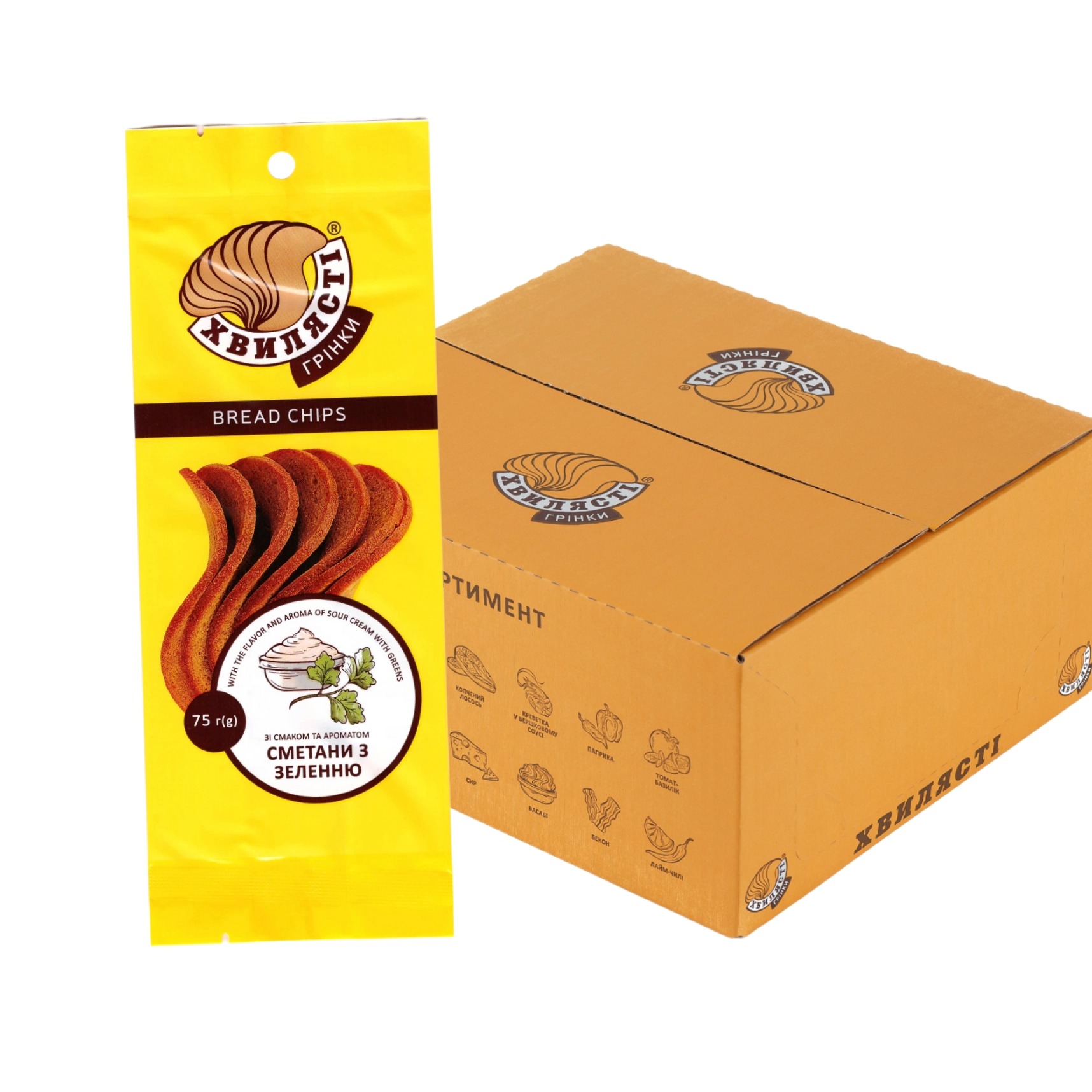 Грінки «Сметана-зелень» Хвилясті