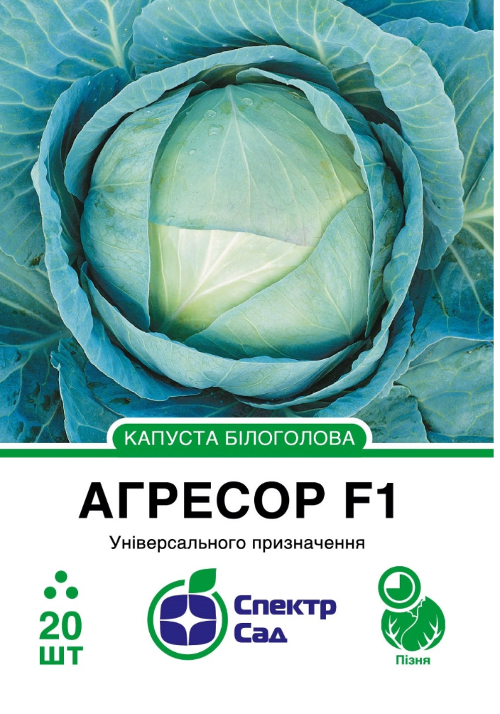Білоголова капуста Агресор F1, 20 шт