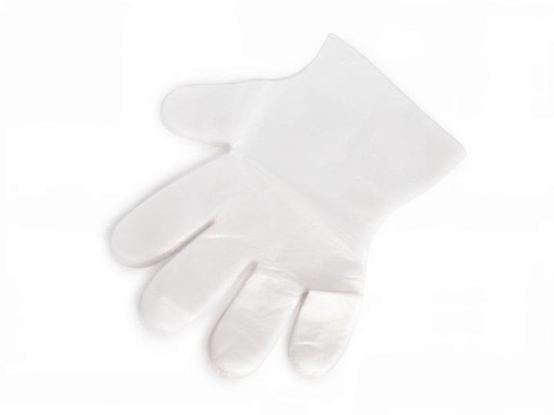 Рукавички одноразові поліетиленові відривні (100 шт/уп) без планшетки