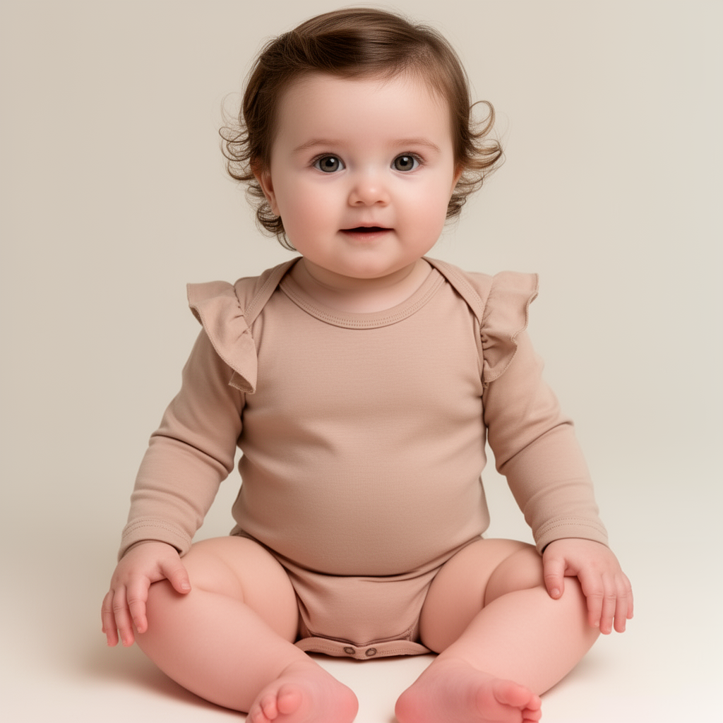 Дитяче боді з крильцями у бежевому кольорі