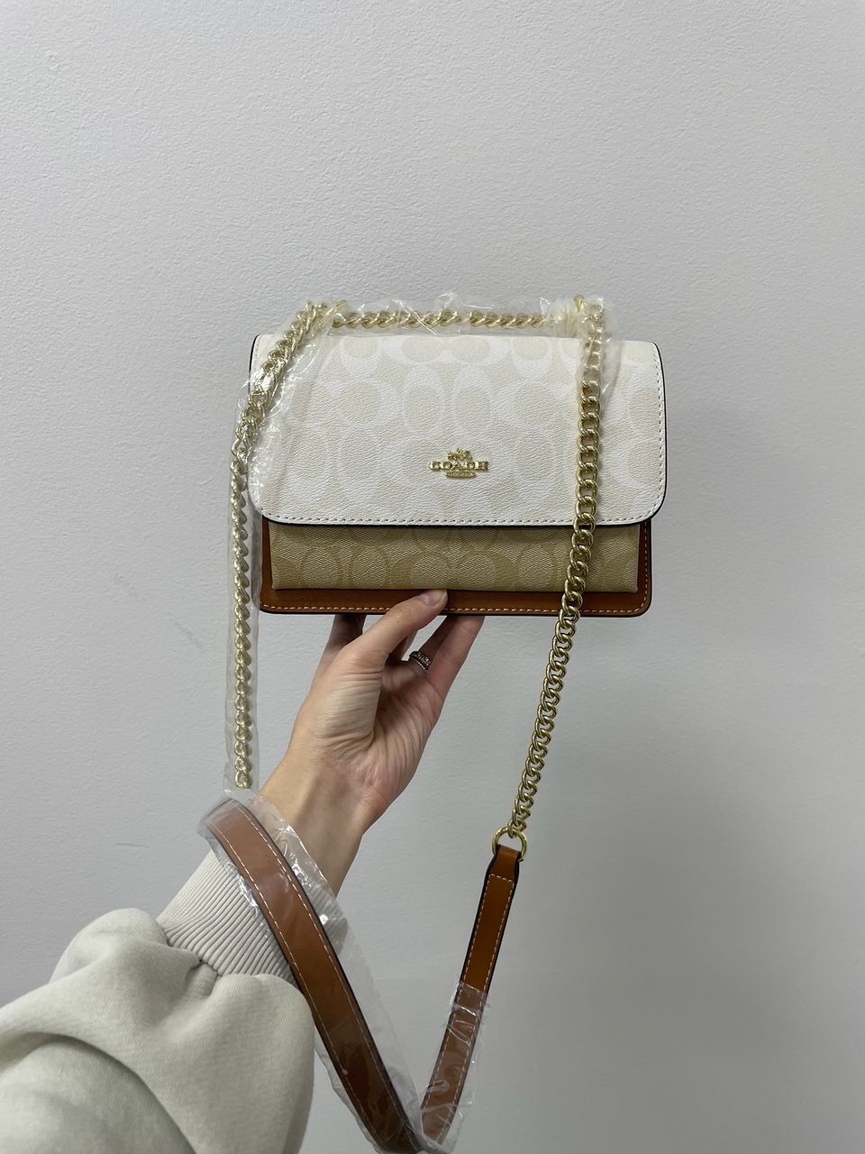 Coach Mini Klare Crossbody in Signature Canvas White Cream