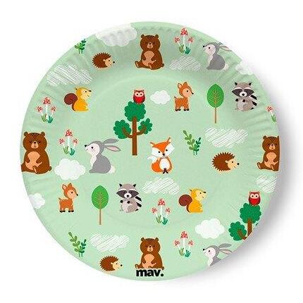 Тарілки Лісові звірі 18 см 8шт
