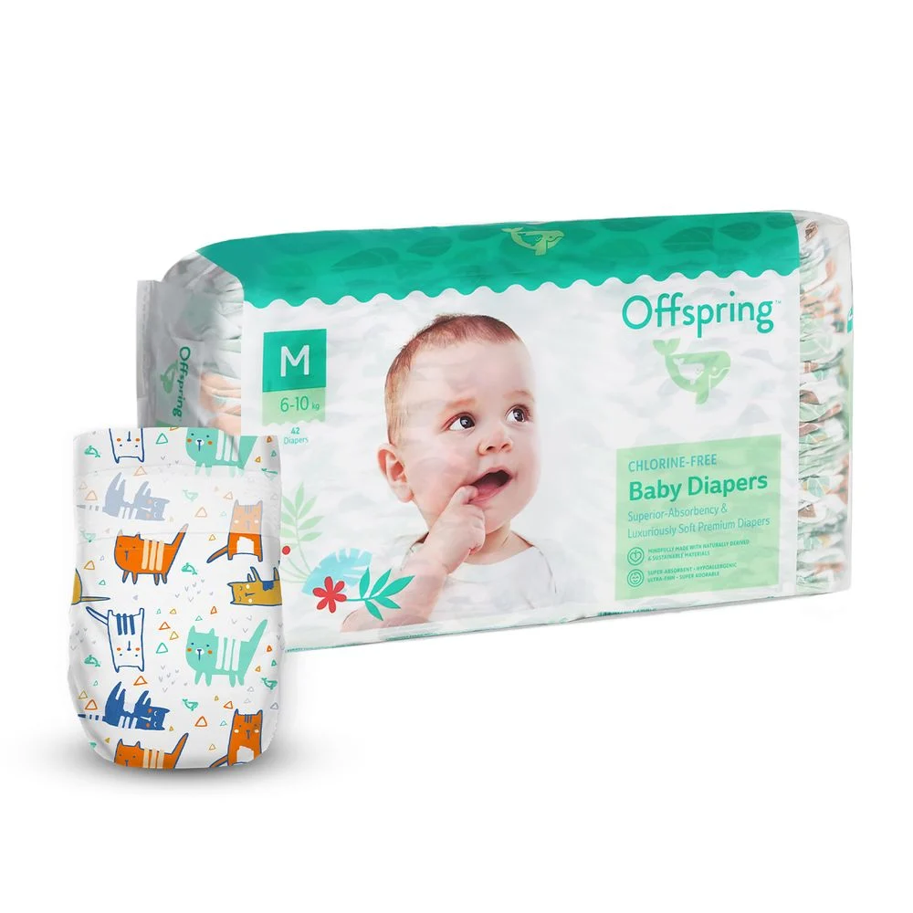 Підгузки Offspring Meow The Cat, розмір M, 6-10 кг, 42 шт.