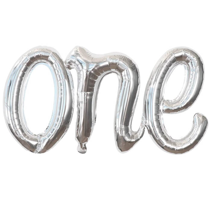 Фольгована куля "one" срібло