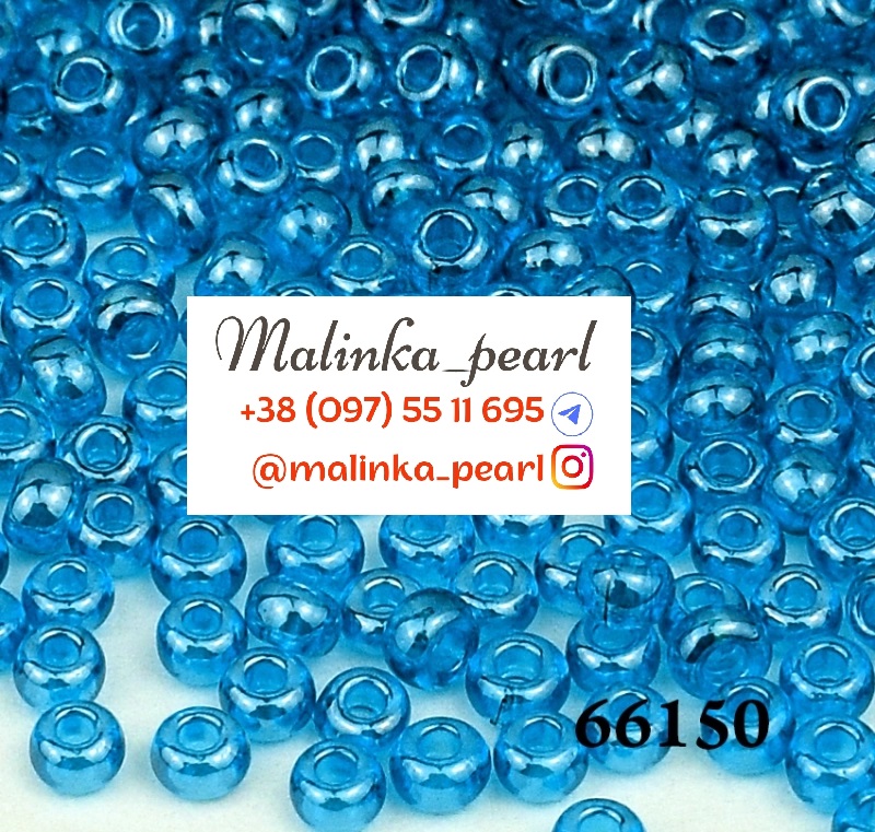 Бісер морська хвиля, прозорий, глазурований