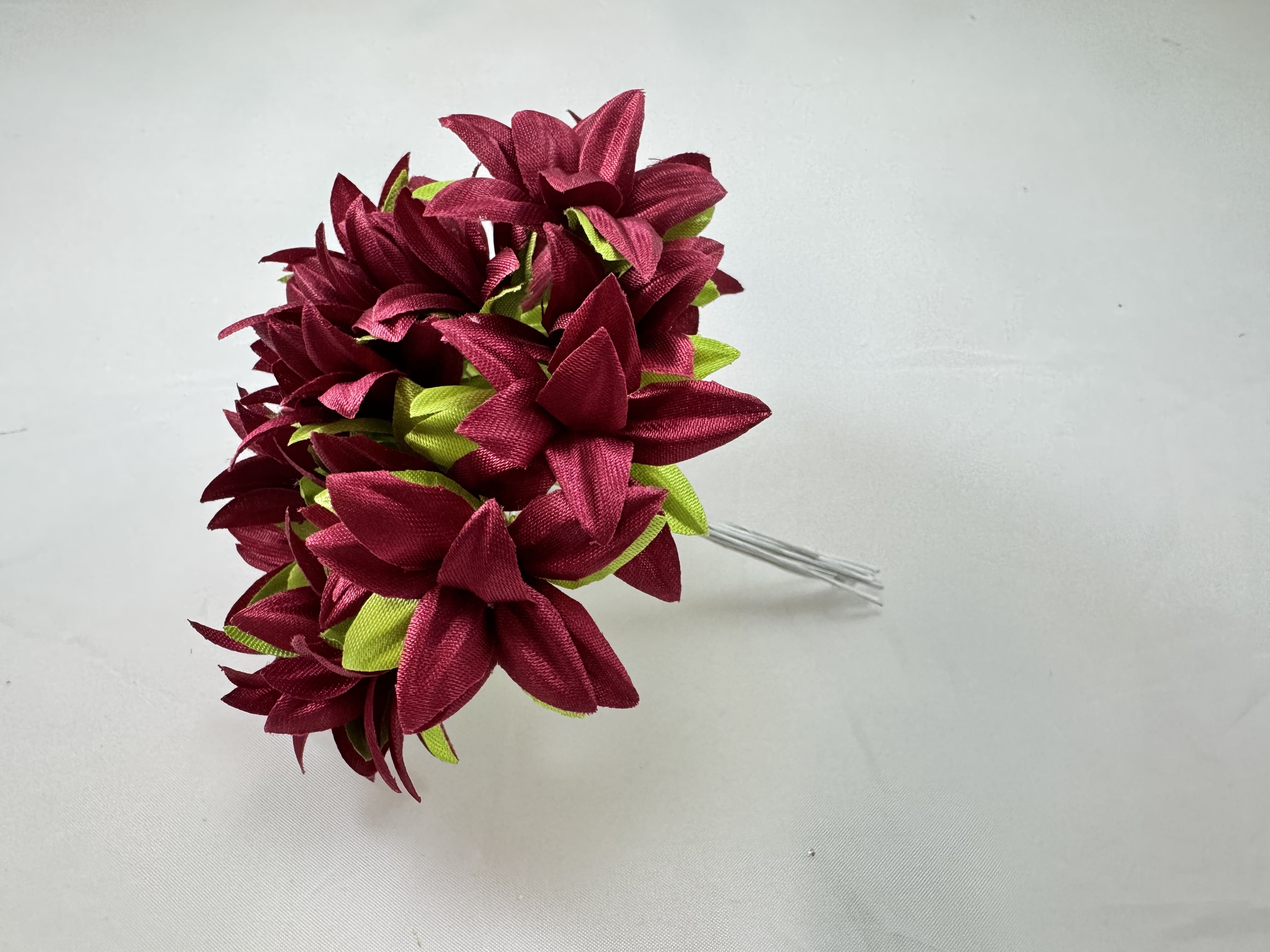 Бордові штучні квіти для створення віночків 20 шт