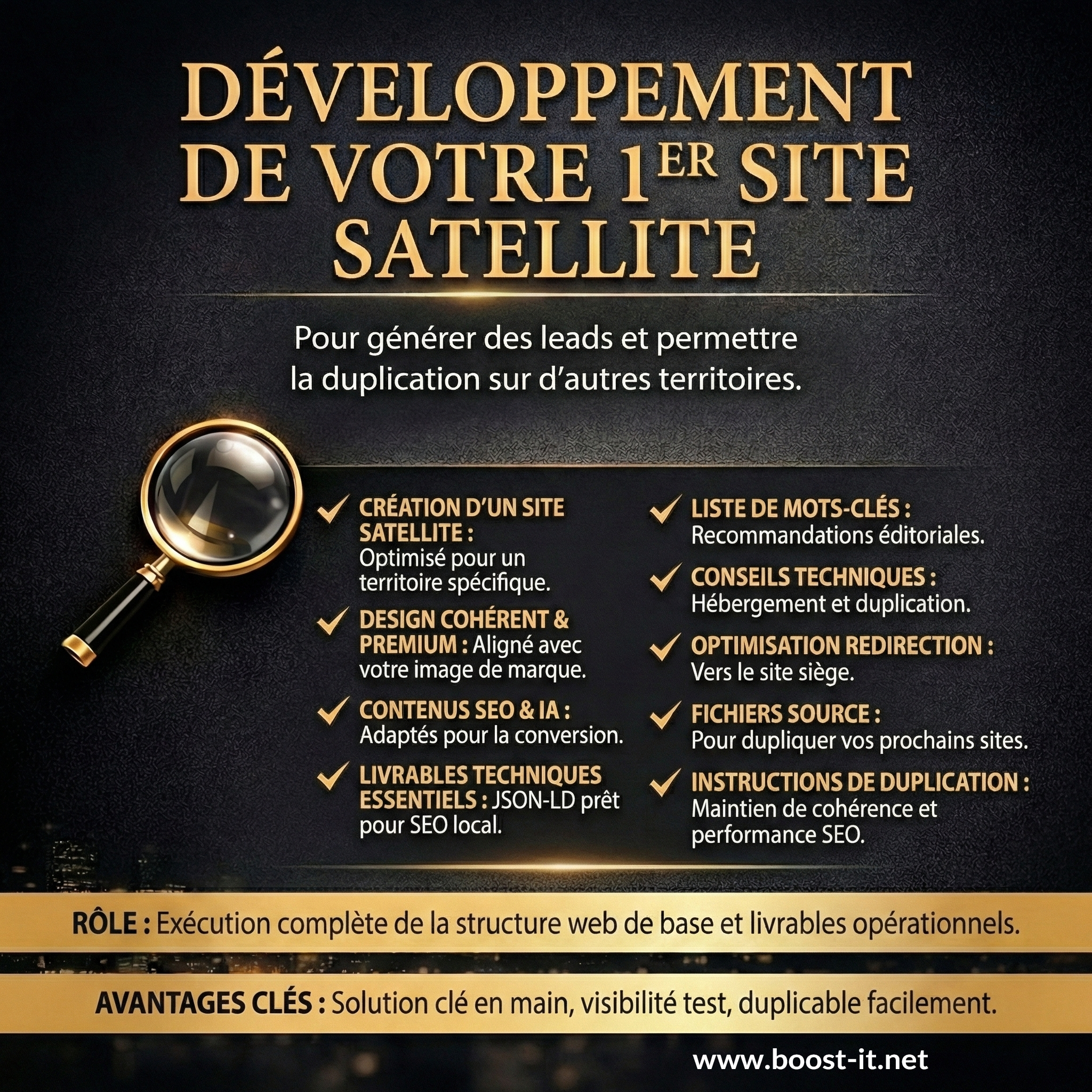 OFFRE CENTRALE : " Les Basiques " – Création du site satellite + Livrables techniques essentiels