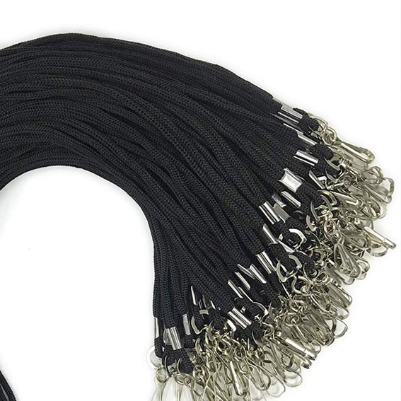 Black Rope Lanyards Metal Swivel