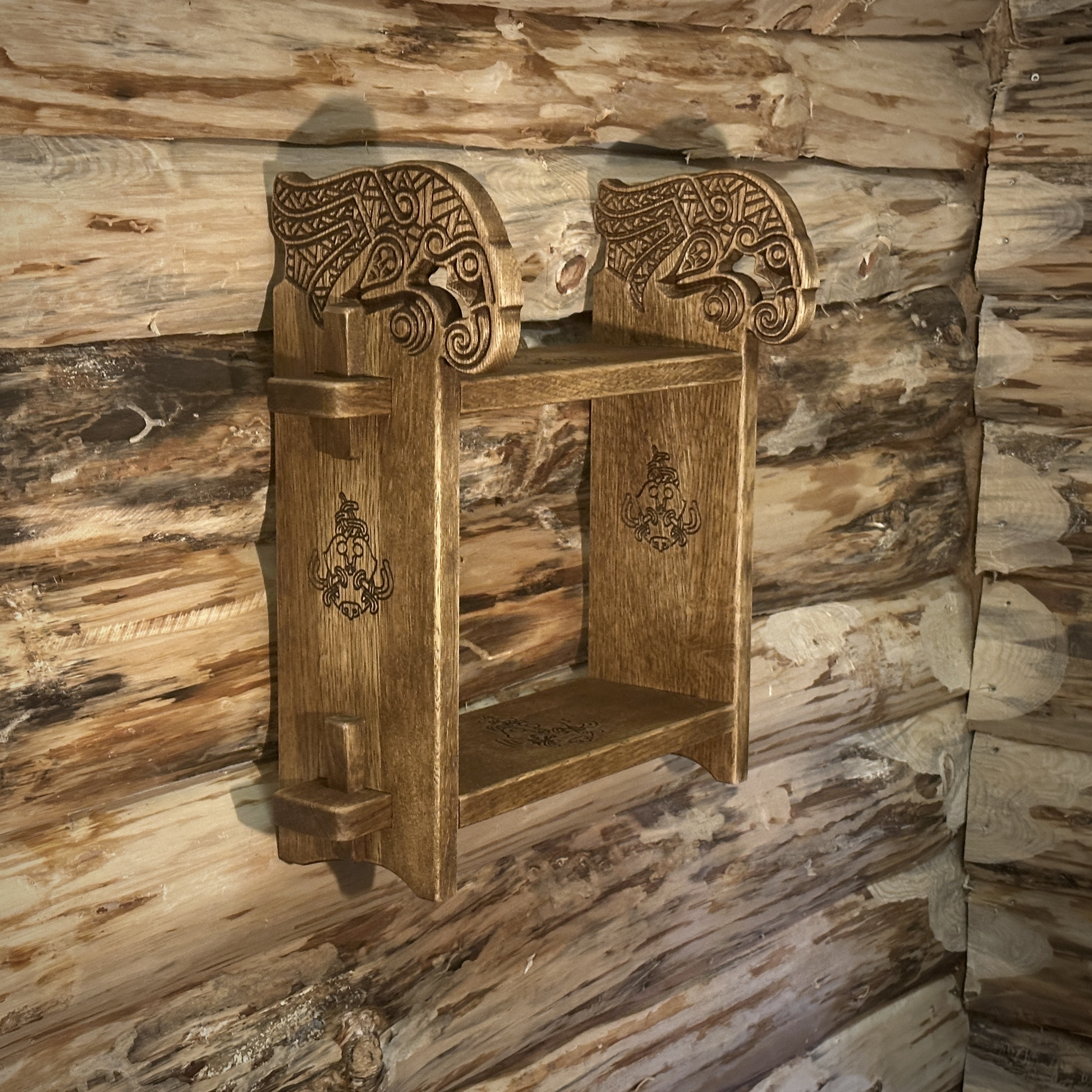 Полиця мала дубова серія Круки