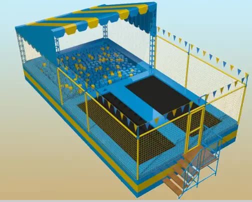 Парковий атракціон батут з поролоновою ямою 10x6x5,5 м