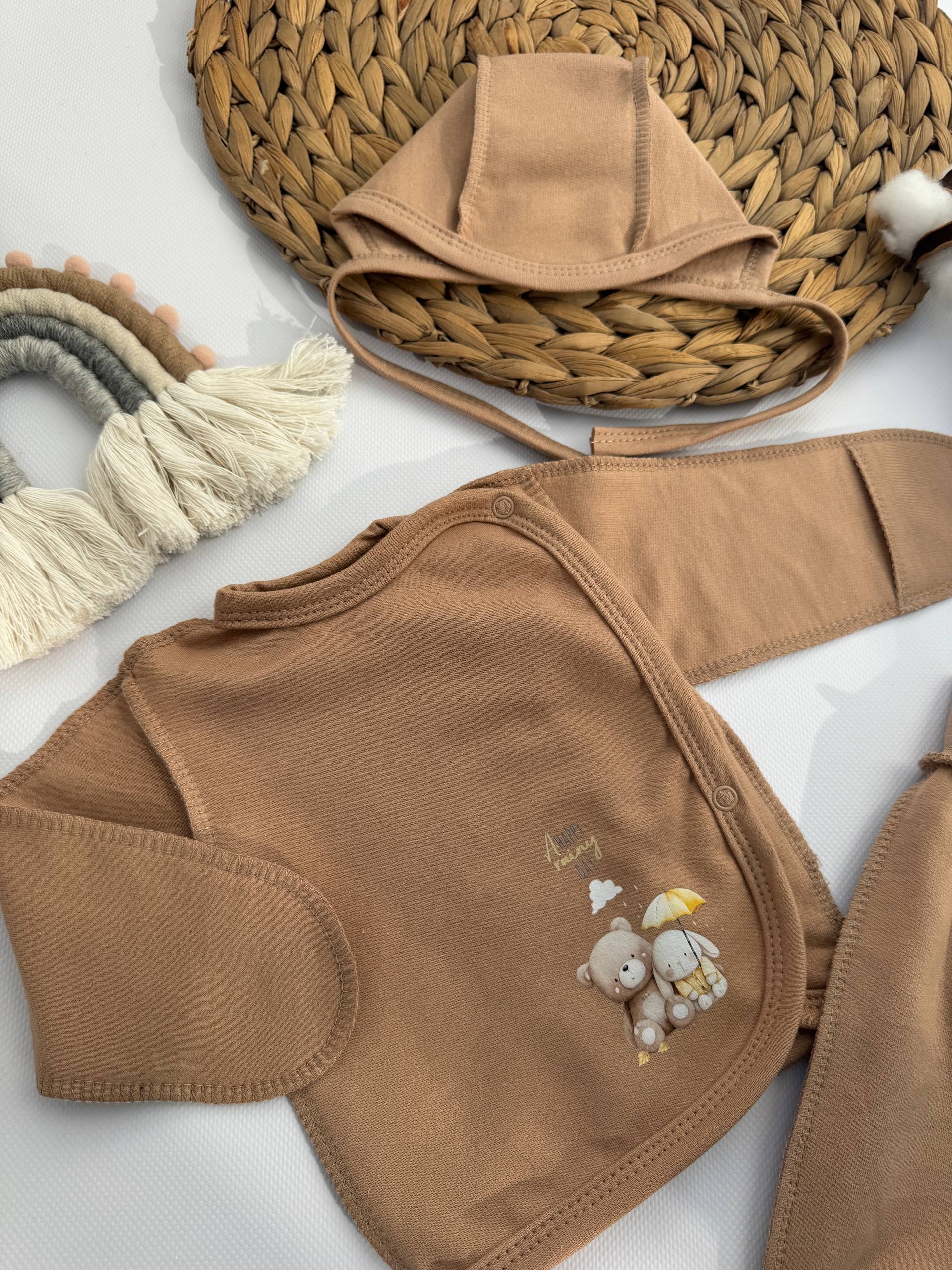 Комплект для новонародженого: розпашонка + повзунки + чепчик