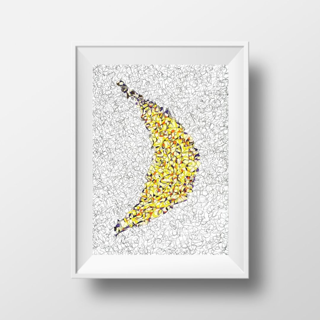Банан, 2021, чорнило на папері, 45*32 см