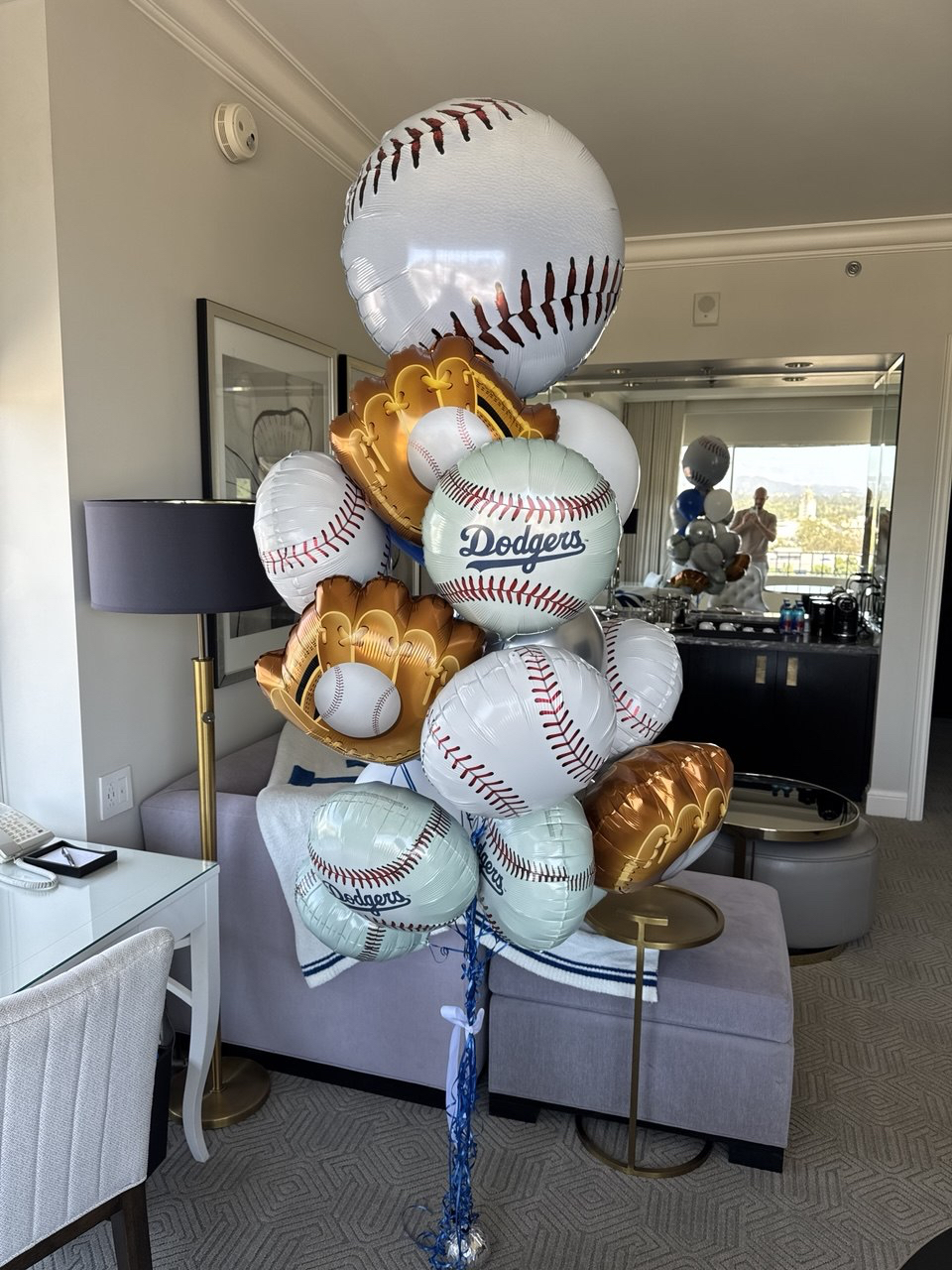 Dodgers Baseball Balloon Bouquet
