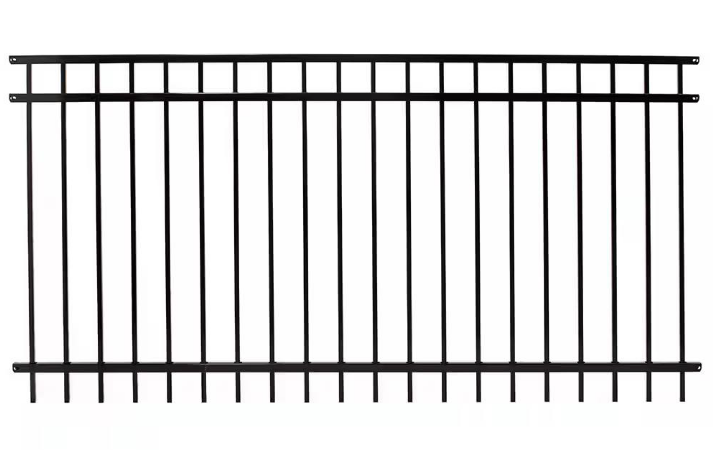 Ornamental Steel Fence | 3 Rail | Flat top | 4' x 8 Feet