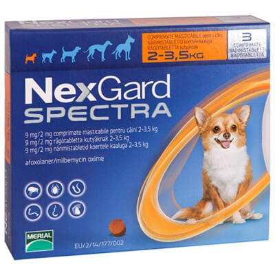 Нексгард Спектра від бліх і кліщів д/собак 1,35-3,5 кг таб №3 (ХS)