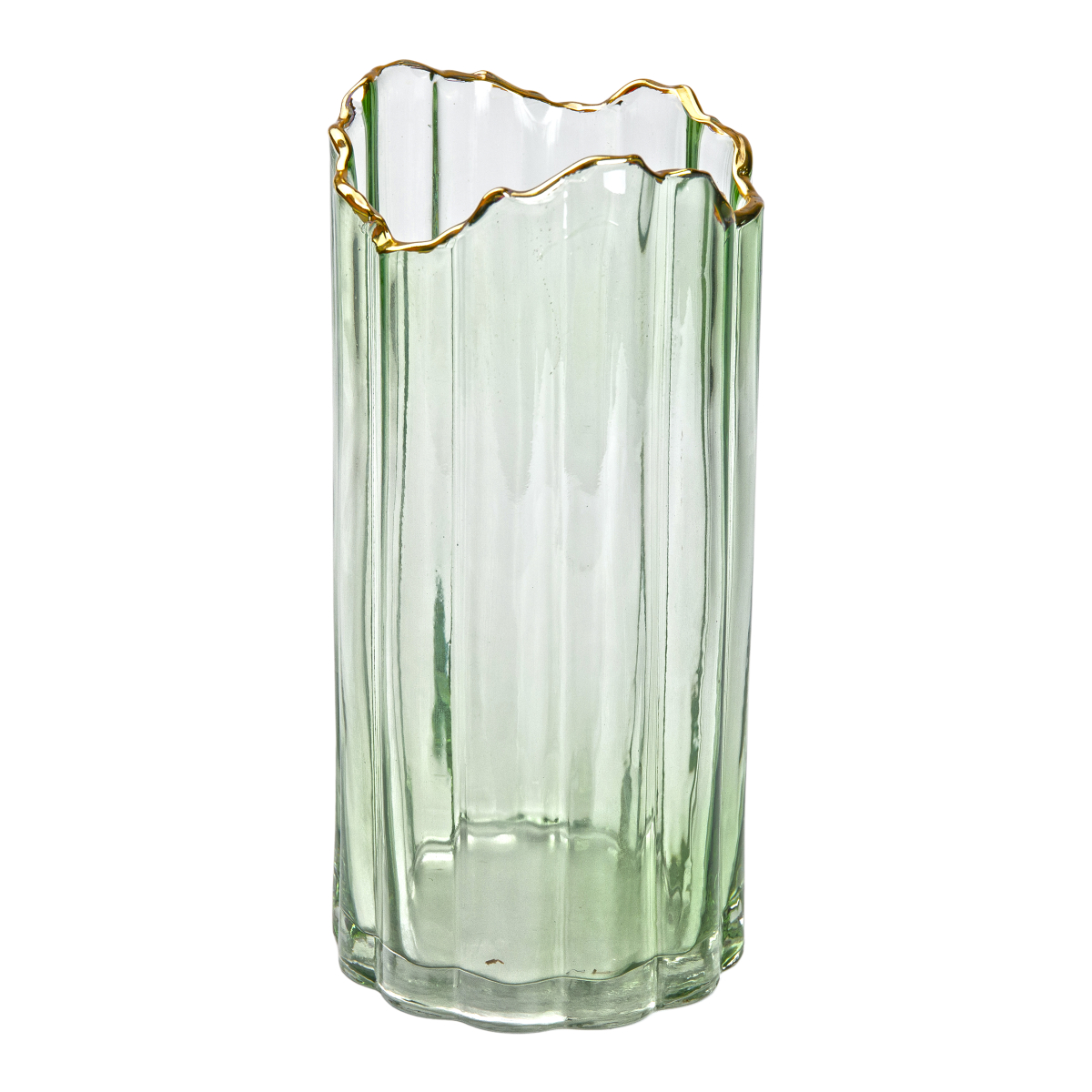 Ваза декоративна Glass Flower скляна 24.5 см, зелений