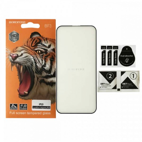 Захисне скло BOROFONE for iPhone 15/16 чорне