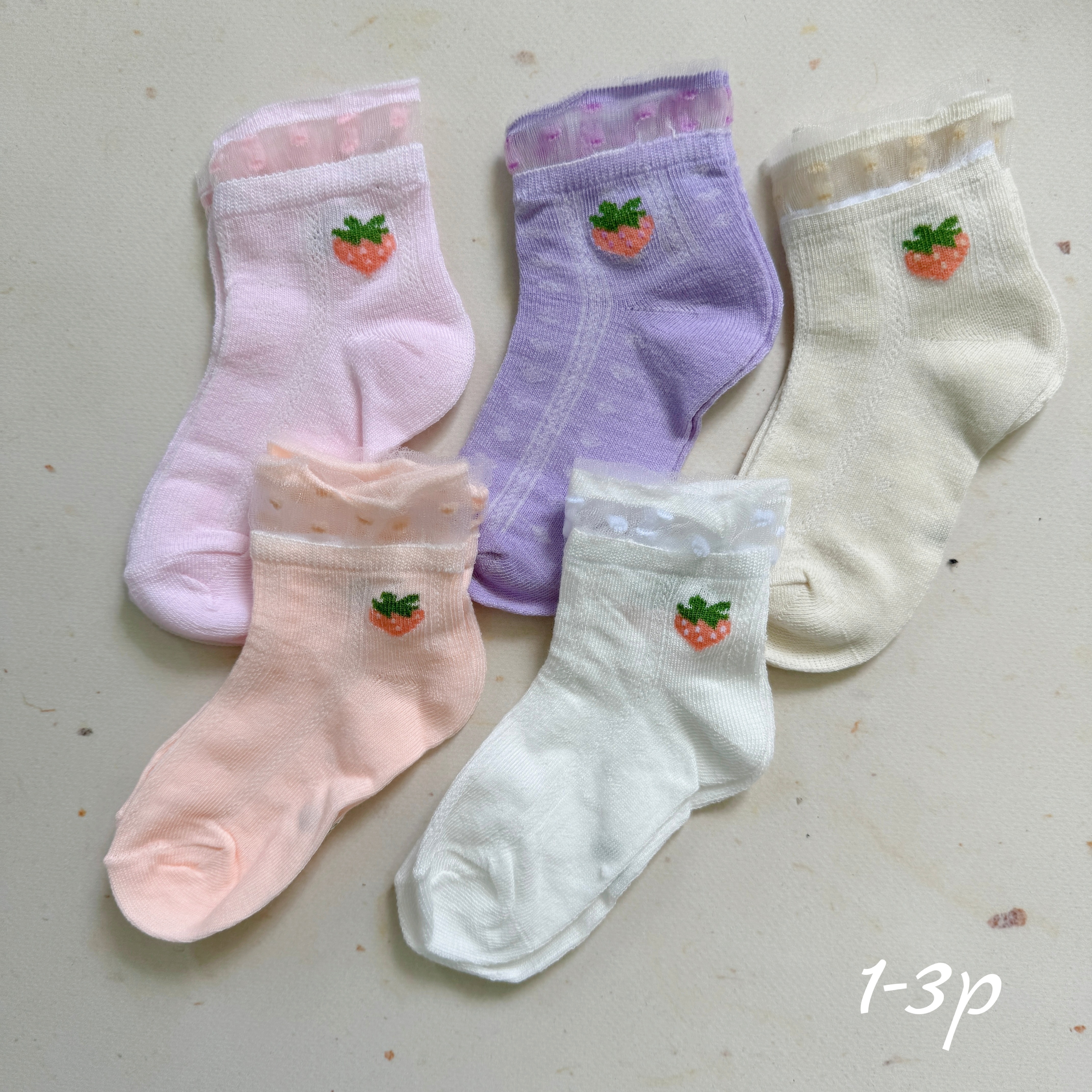 Носочки для дівчинки з ажурні 1-3рочки фрукти