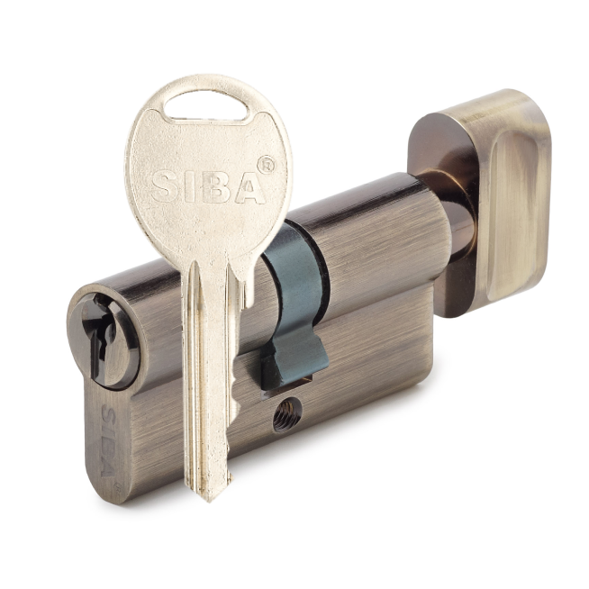 Циліндр дверний SIBA CT ключ-вороток 60 мм бронза/жовтий