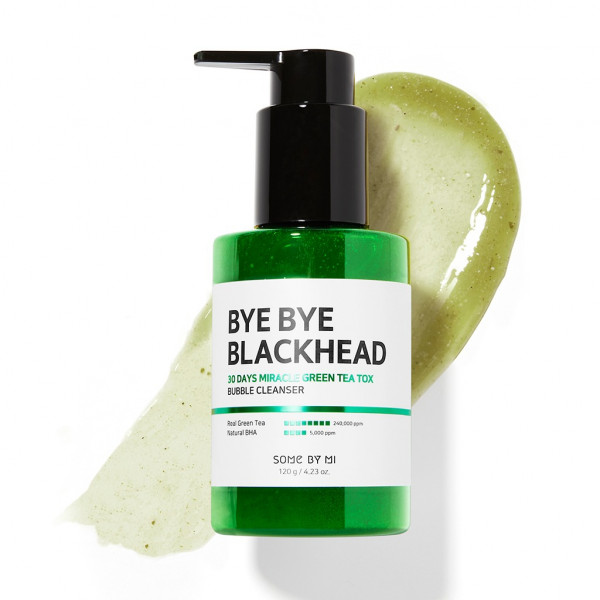 Маска-пінка від чорних цяток SOME BY MI Bye Bye Blackhead 30 Days Miracle Green TeaTox Bubble Cleanser