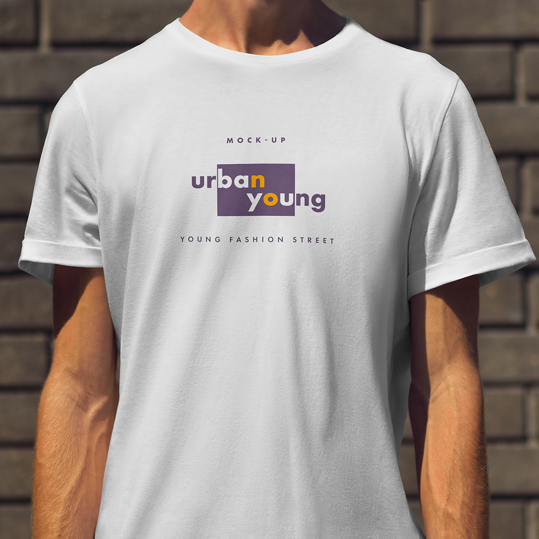 6 Mockups of an Elongated T-shirt on a Young Guy. Urban style