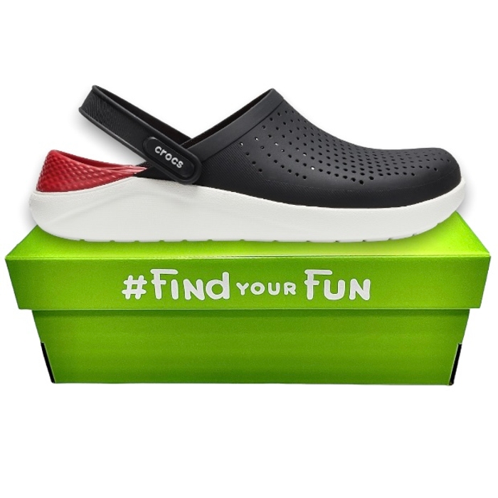 Crocs LiteRide Clog Black/White Сабо Крокси чоловічі / жіночі чорні