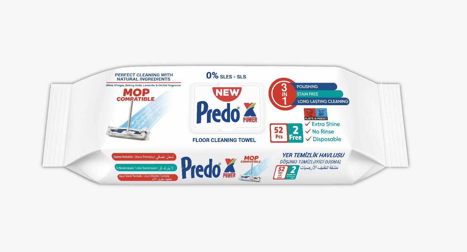 Predo Power Floor Cleaning Towel 52+2 szt.