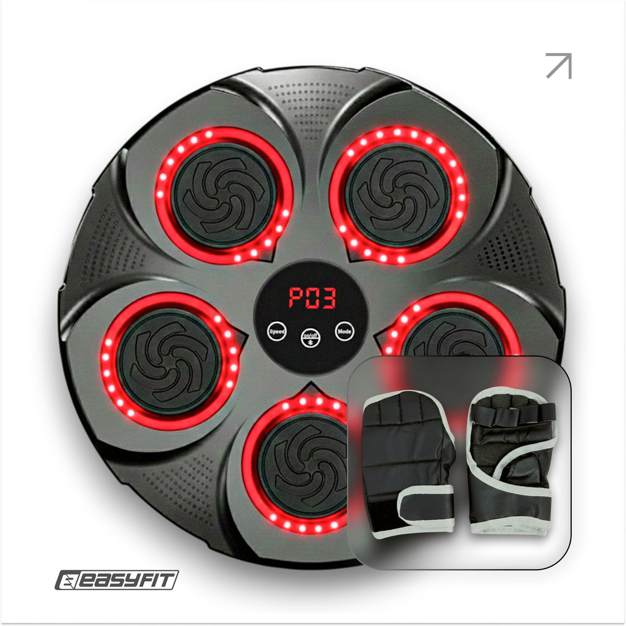 Боксерський тренажер EasyFit настінний  музичний з підсвіткою