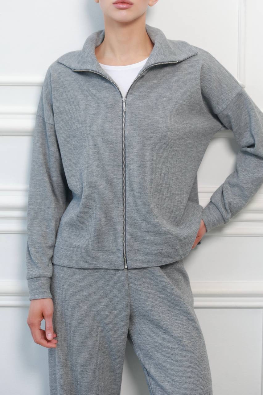 Кардиган на блискавці у рубчик