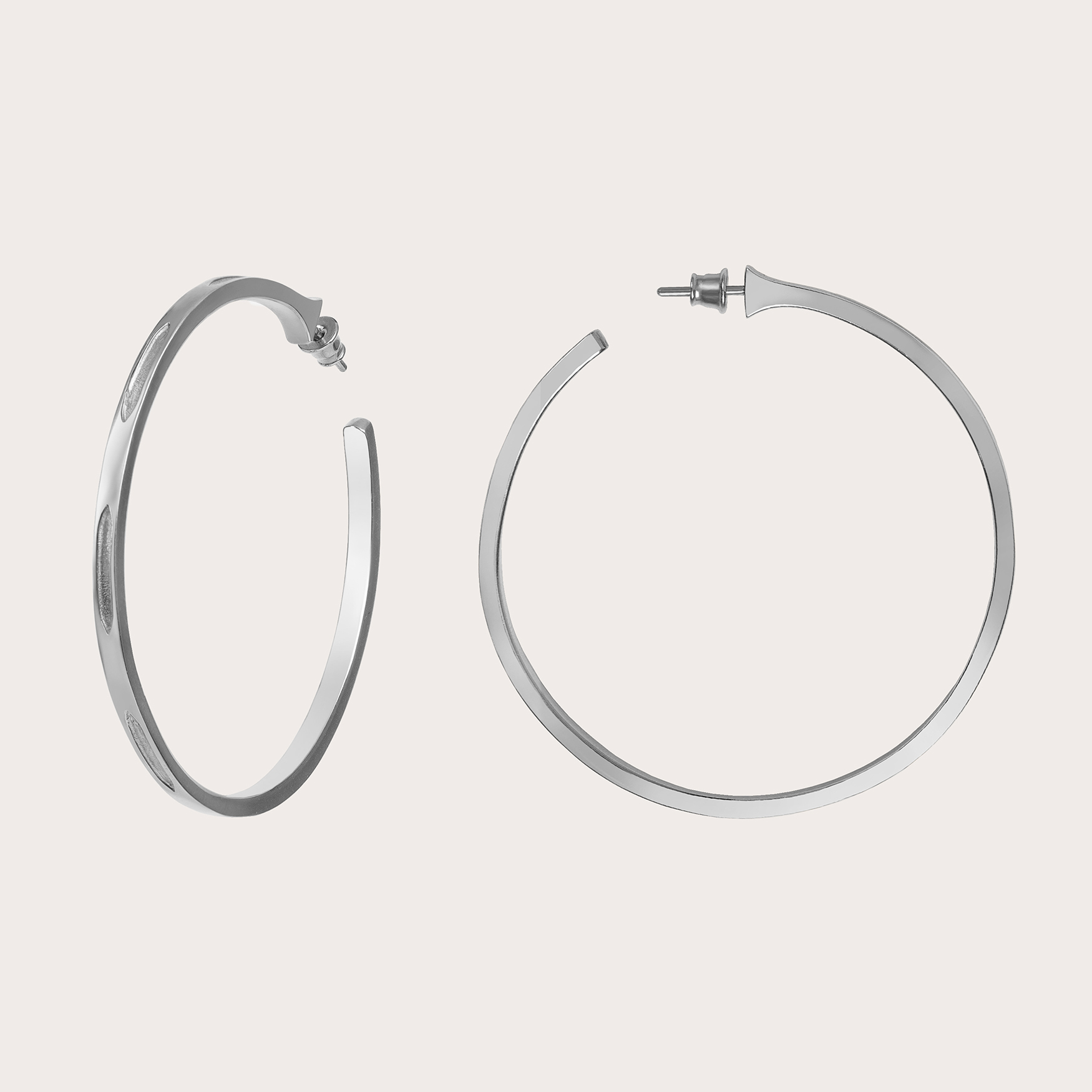 Сережки "Коло" великі з родієвим покриттям