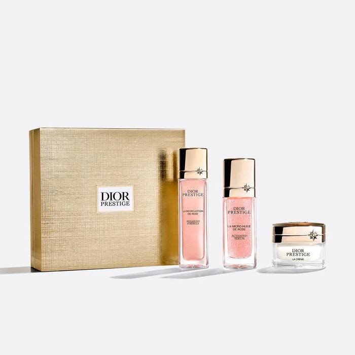 Dior Prestige Exceptional Micro-Nutritive and Repairing Ritual Тріо для обличчя та шиї: лосьйон, сироватка та крем