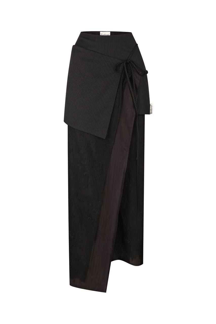 Three-tier wool skirt