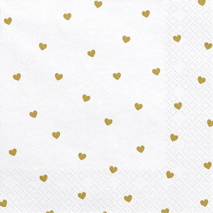 Серветки Gold hearts 20шт
