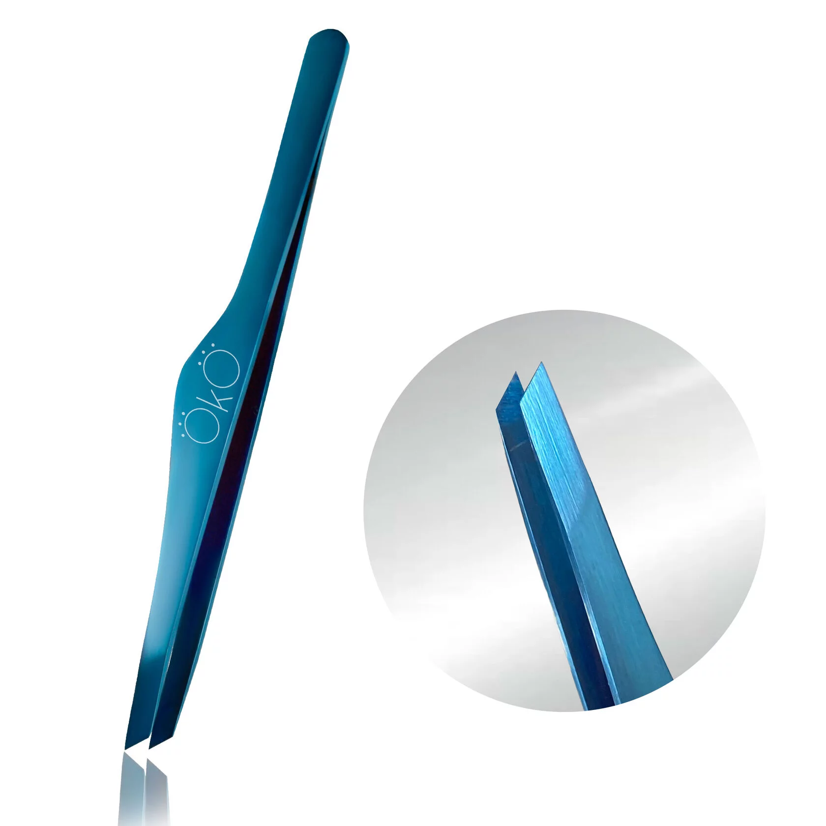 Пинсета за вежди OKO Beveled Blue Magic Premium
