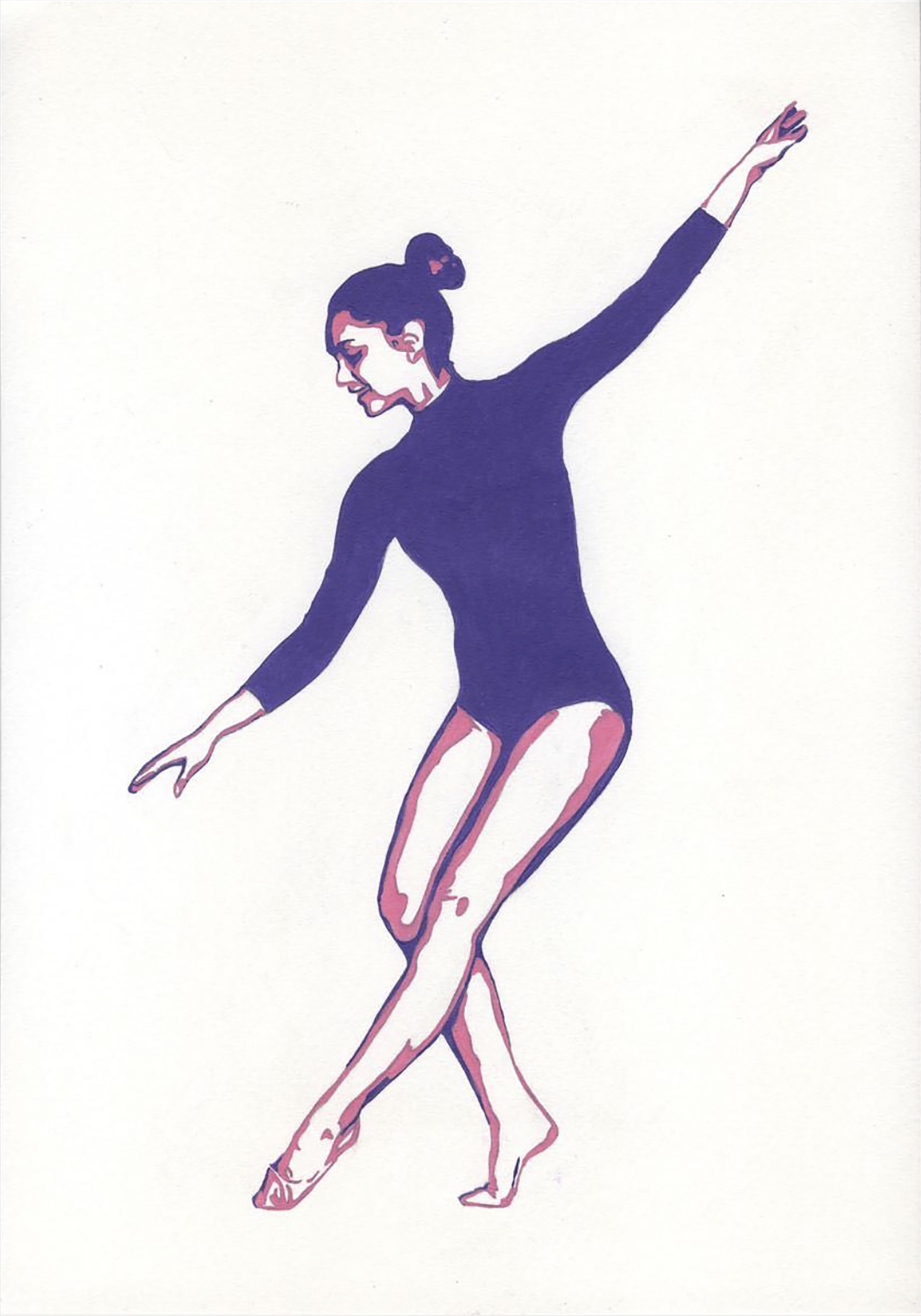 Dancer_2, 42x30 cm original acrylic painting on paper