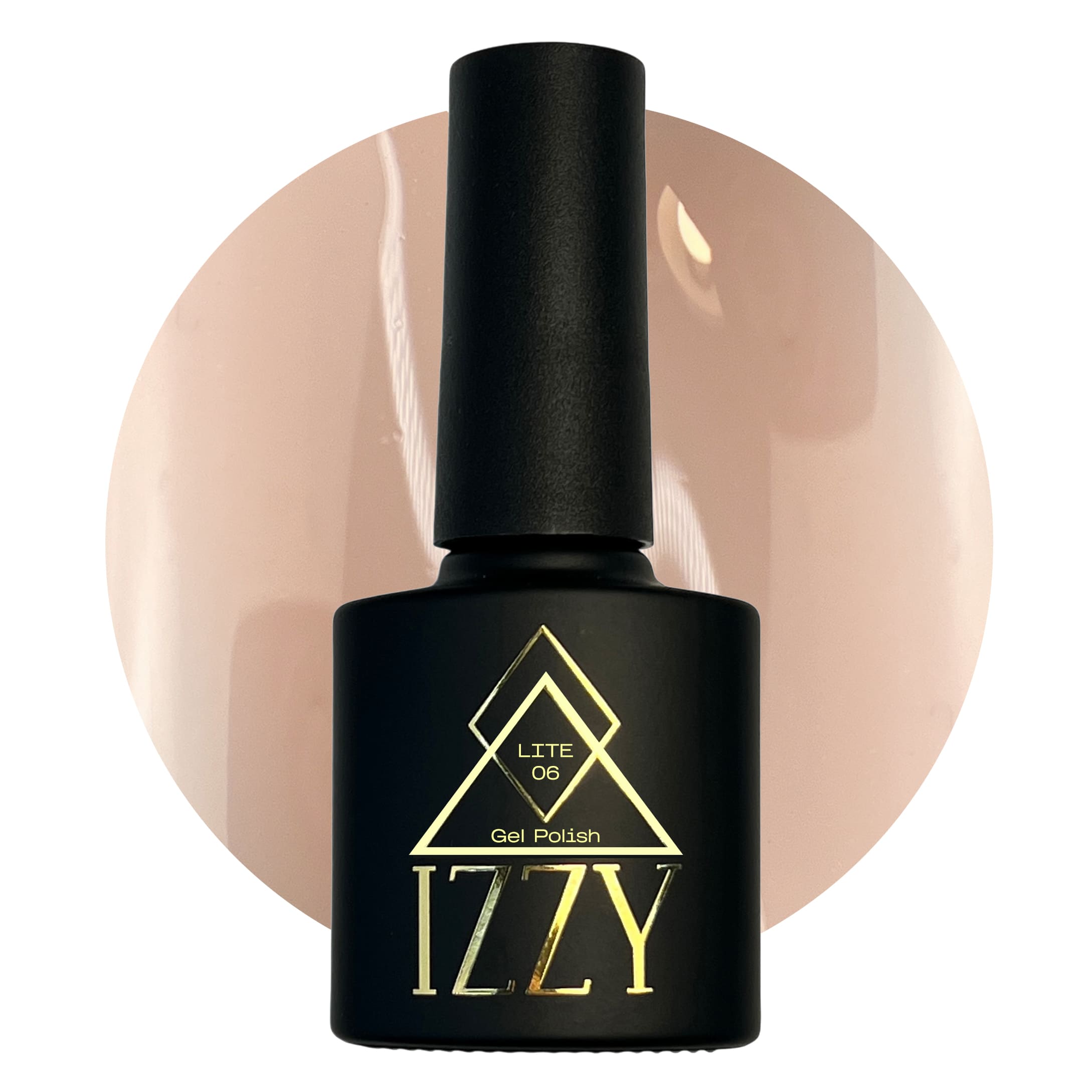 Гель-лак ніжного персикового камуфлюючого кольору Izzy Gel Polish Lite 06, 10мл