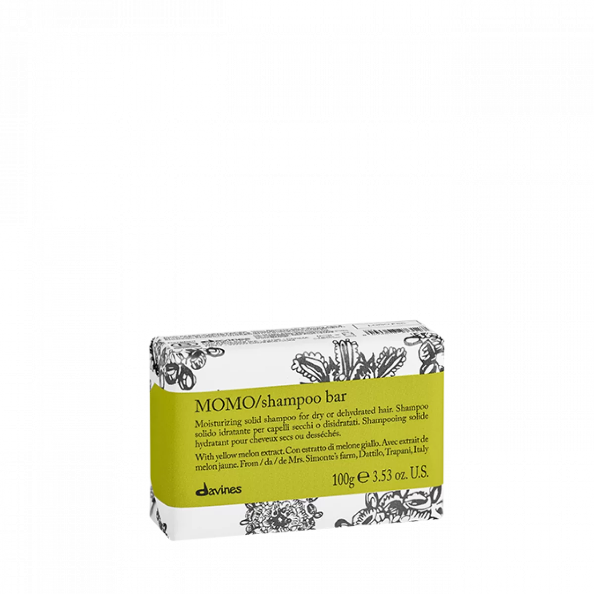 Твердий шампунь для зволоження сухого та зневодненого волосся, MOMO shampoo bar 100г