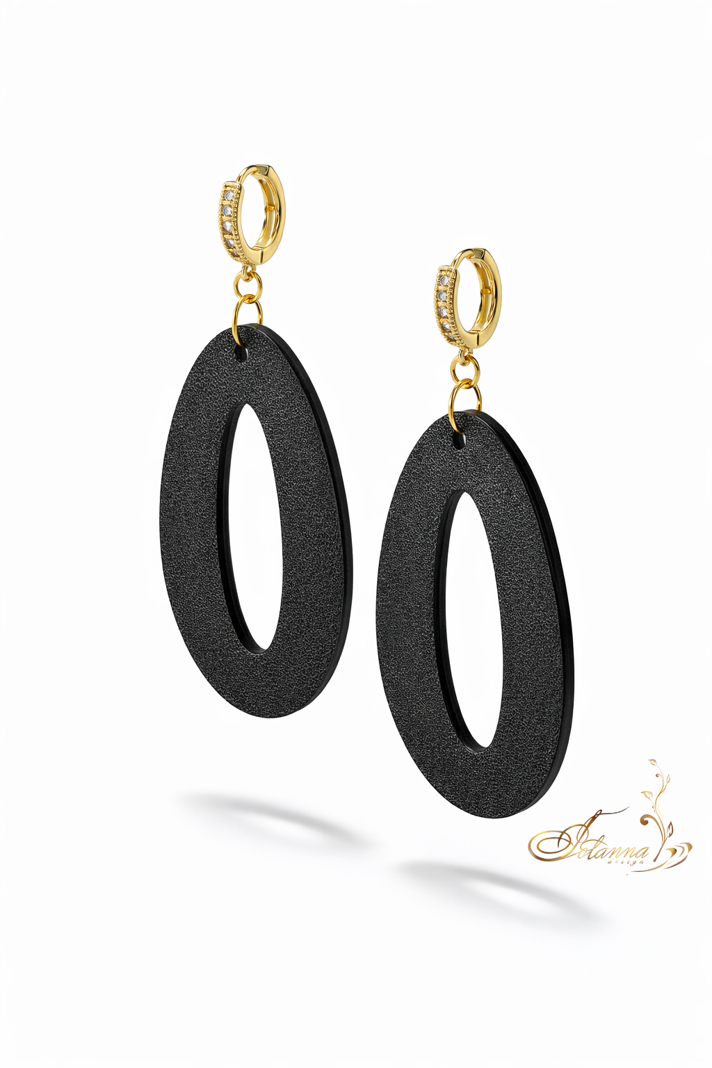 Teardrop-shaped 3d printed earrings, Exclusive black earrings