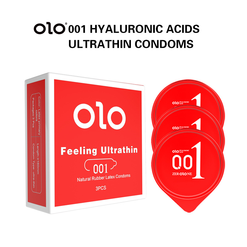 Ультратонкі презервативи OLO 3шт.(збуджуючі та зігріваючі)