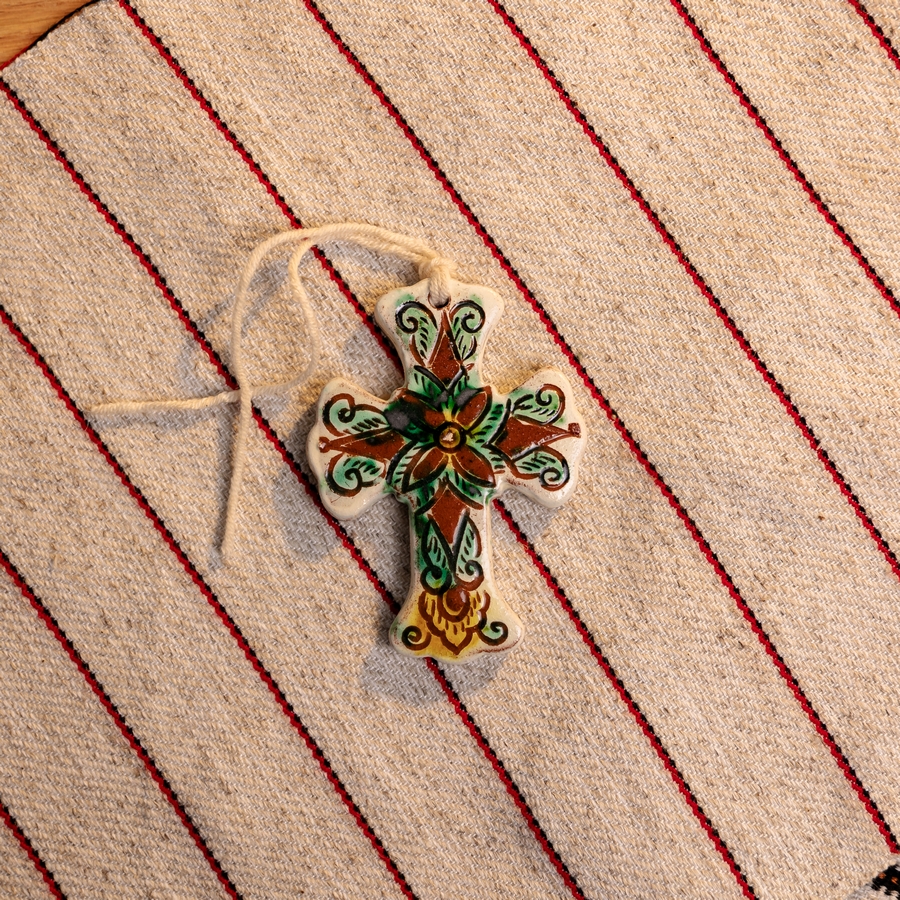 Керамічний хрестик на кошик, 8 см