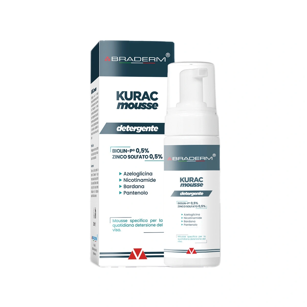 Braderm Kurac Cleansing Mousse - Пінка для вмивання, 100 ml