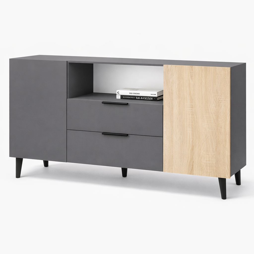 Комод з двома шухлядами та двома секціями з дверцятами