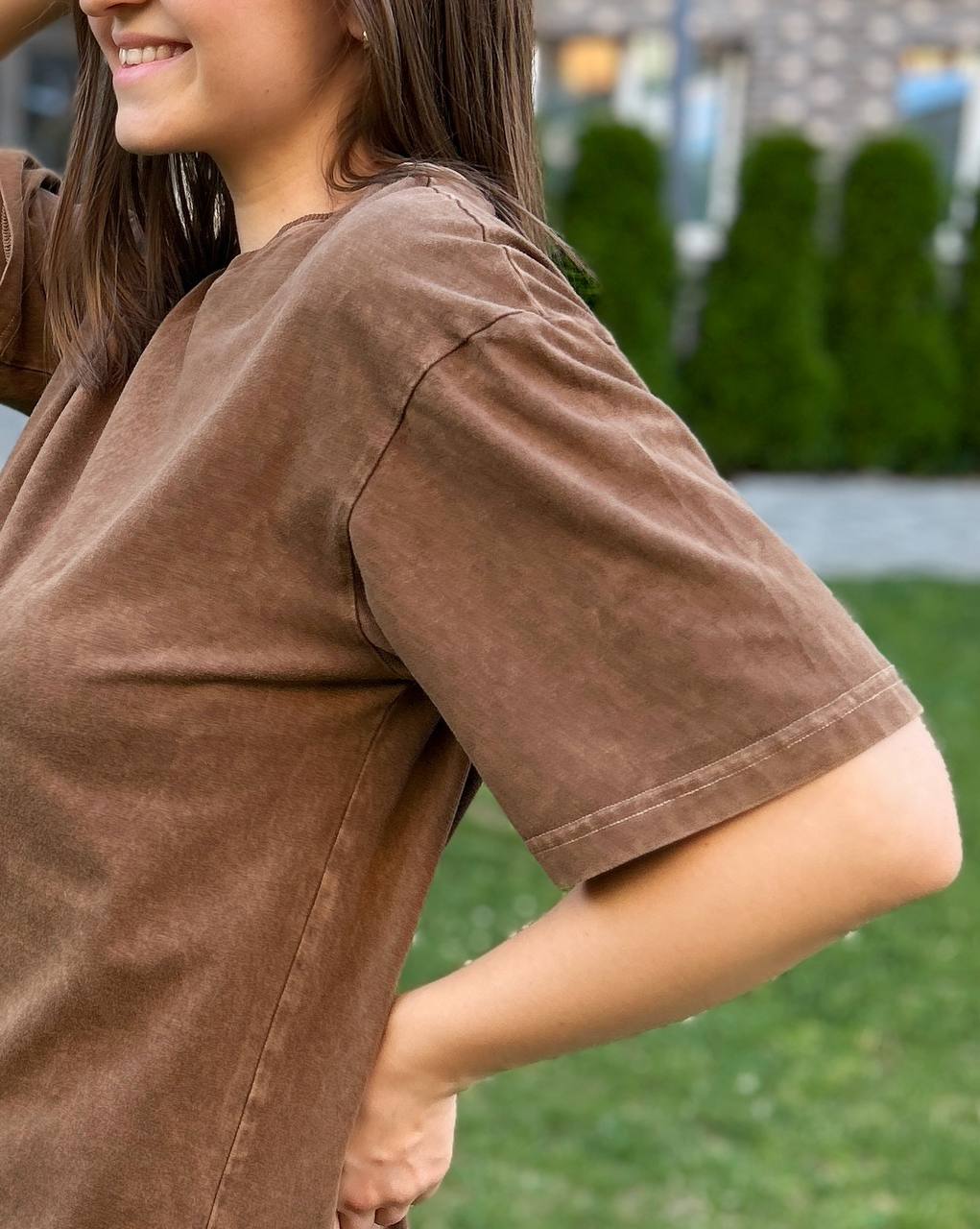 ФУТБОЛКИ ОВЕРСАЙЗ КОРИЧНЕВО ВАРЕНА