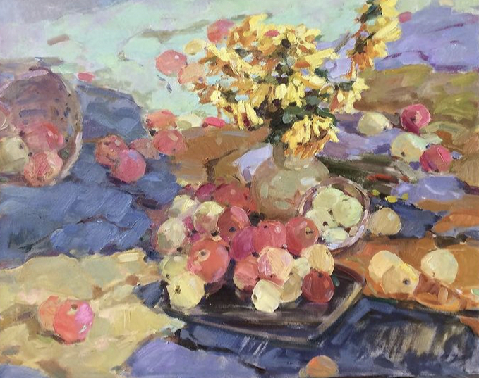 Apple mood, 2018, 100х85 sm, oil on canvas